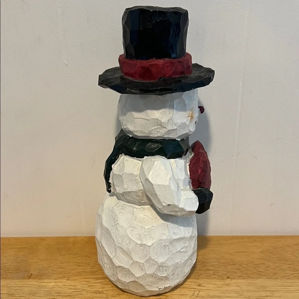 Festive Snowman with Heart - White, Black, Red